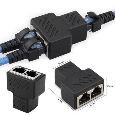 China PVC STP UTP Cat6 RJ45 8P8C Plug To Dual RJ45 Splitter Network Ethernet Patch Cord Adapter Factory for sale