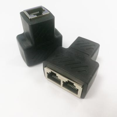 China PVC Network Environment Protected Female To Two RJ45 POE Female Splitter Factory for sale