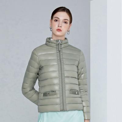 Cina High Quality autumn fleece custom 90% white duck down coat womens stand collar winter down jacket in vendita