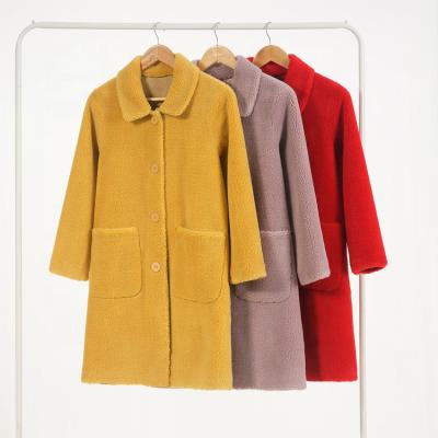 China Winter Fleece Coat Women Ladies Overcoat Trench Coat with Grain cloth with soft nap à venda