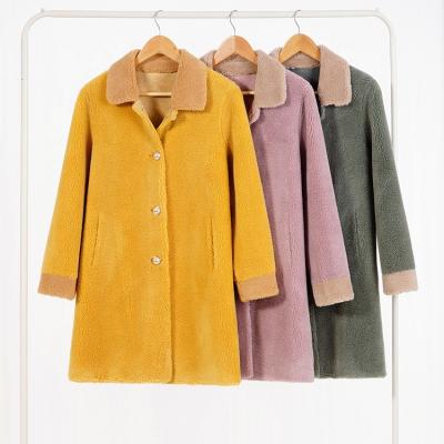 China Winter Coat Women Ladies Overcoat Trench Coat with Grain cloth with soft nap à venda