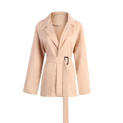 China Hot sales women trench coat with belt coat for women with buttons coat women Te koop