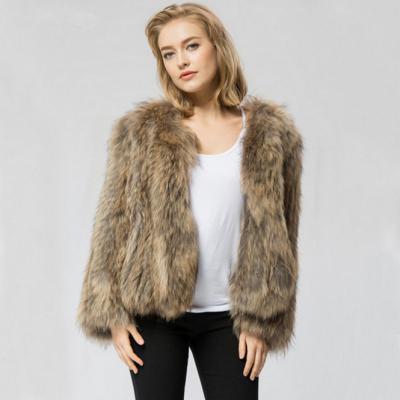 China Women's brown fur coat for winter coat with high quality for women coat for sale