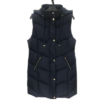 China Fashion Winter Single Breasted Quilted Hooded Women Cotton Padded Vest Ladies Waistcoat for sale