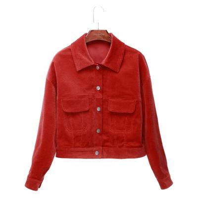 China Wholesale Latest fashion styles winter wears corduroy jacket for women short jacket for sale