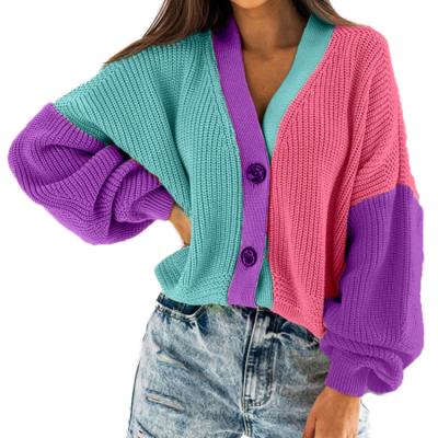 China QUICK DRY loose knit casual color smart ladies woolen long sleeve cardigan for sale