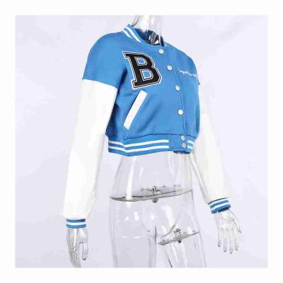 China Women Leather Short Baseball Midi Skirt Cheap Price Color Printed Sleeve Uniform Coat for sale