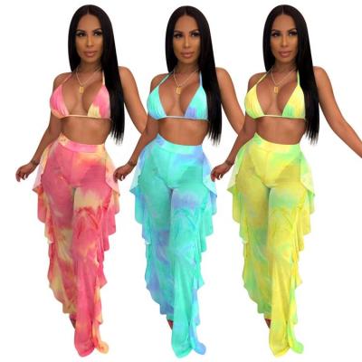 China 2021 Hotsale Breathable Beach Jumpwomen Swimwear Ruffle Romper Bikini Swimwear for sale