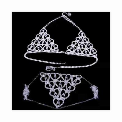 China High Quality Shining Diamonds Sleek Style Bikini New Set Shiny Bling Diamond Bikinis for sale