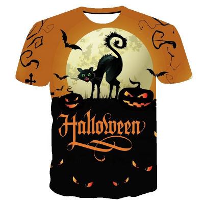 China Anti-Wrinkle Printing Jumbo Novelty Halloween Costume Mens Funny T-shirt Halloween Shirts For Women Kids Mens Pumpkin Ghosts T-shirt for sale