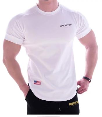 China QUICK DRY O-Neck Shirt Gym Fashion Cotton Casual Slim Begging T-shirt Men's Short Sleeve Sweatshirt for sale