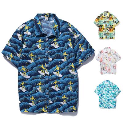 China Anti-pilling Full New Printed Hawaiian Casual Shirts Blouse Shorts Sheath Quick Dry Resort Men Shirts Summer Tops Beach Wear for sale