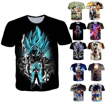 China Wholesale Custom Anti-wrinkle Pattern Anime Character Logo T-shirt Goku DBZ 3d T-shirt for sale