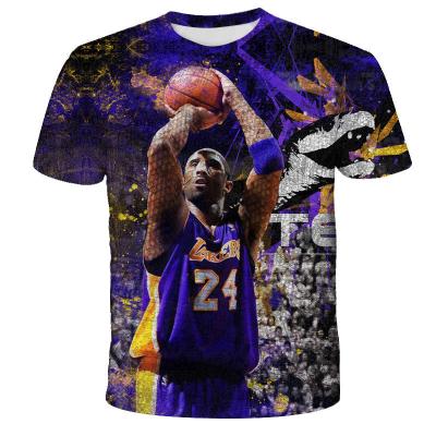 China black mamba farewell sport men's 24 t-shirt basketball anti-wrinkle Kobe Bryant loose oversized unisex t-shirts clearance custom printed for sale