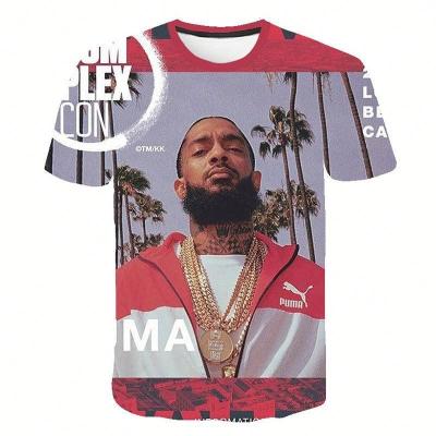 China Anti Shrinkage Boys Plus Size Oversized-t Shirt Nipsey Hussle High Quality Tshirts 3D Print Hip Pop Hot Sales Short Sleeve T-shirt Men's T-shirts for sale