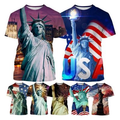 China 2021 QUICK DRY New American Fashion 3D Printed Shirt For Men Harajuku Casual 3D Printing Shirt Men Round Neck Sports Oversized Tops for sale