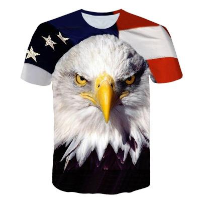 China QUICK DRY Rise Eagle 3D Printed For Men 3D Printing Shirt Men's Soft Material Shirt Casual Loose T-Shirt Sports Mens Streetwear for sale