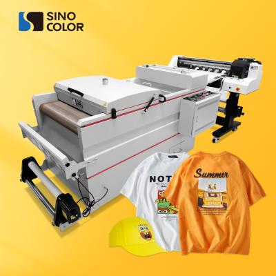 China Heat transfer printing on garment China factory direct sale i3200 dual heads 60cm Roll-to-Roll DTF Printer Powder Shaking Machine for T-shirts bags sleeves for sale