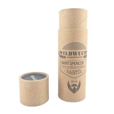 China Custom Size Biodegradable Round Essential Oil Packaging Box 30ml Cylinder Container Kraft Paper Tube For Glass Bottles for sale