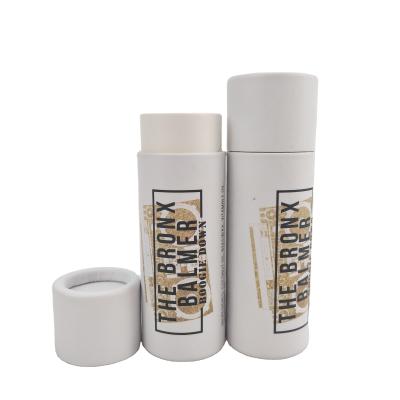 China Low Price 2.5oz Biodegradable Paper Deodorant Stick Container Kraft Paper Lift Up Tube For Lip Balm for sale