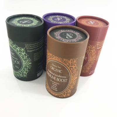 China Custom high quality recycled materials logo color cardboard cylinder packaging box paper tube for tea for sale