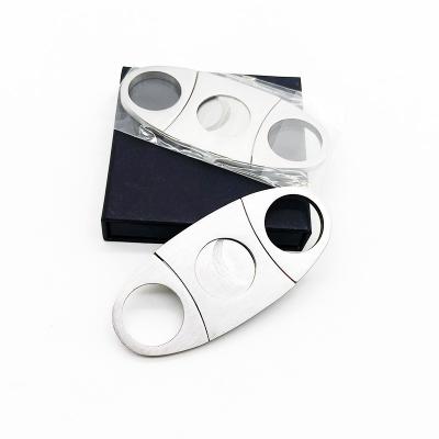 China Wholesale High Quality Custom Made Cigar Cutter Perfect Shiny Minimalist Cigar Cutter Stainless Steel for sale