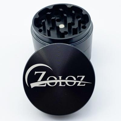 China Fast Shipping Black SHINY 40mm Herb Grinder Weed Dry Aluminum Sharp Teeth Herb Grinder Custom for sale