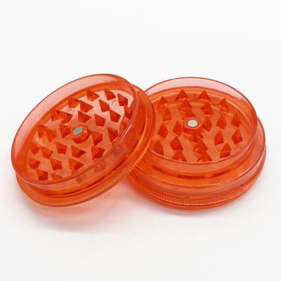 China Wholesale Minimalist 60mm Degradable Plastic Weed Grinder Hemp Weed Grinder Custom 2 Layer Plastic Weed Grinder for sale