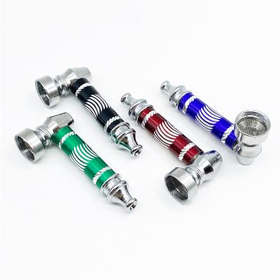 China Mini tobacco pipe weed pipe tools cheap hand stock tobacco pipe wholesale SHINY minimalist pipe for sale