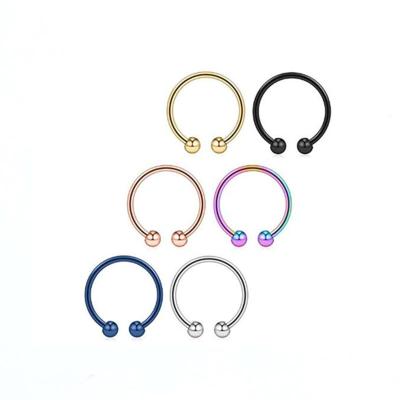 China Hypoallergenic and non-perforated nose ring jewelry small puncture human body stainless steel punk c-shaped horseshoe ring for sale