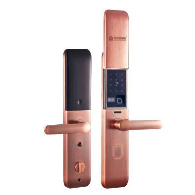 China 99 Fingerprints JIXIN E6009 Smart Biometric Fingerprint Open Door Handle Digital Keyless APP Smart Door Lock for sale