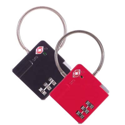 China CJSJ TSA-529 high quality 3 digit popular gift keyless luggage lock reset mechanical combination cable TSA lock for sale