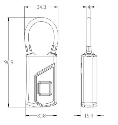 China Hot Sale Anytek Padlock Apartment/Home/GYM Padlock Gym Fingerprint Padlock Backpack Lock Anytek for sale