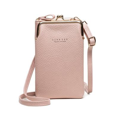 China Girls Anti-theft Luxury Leather Mobile Purse Wallet Zipper Coin Sorter Purse Smart Cash Clips Grab Bag Money Card Holder for sale