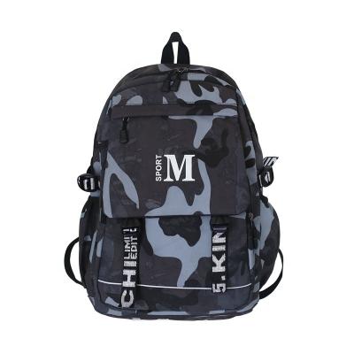 China Custom Nylon Waterproof Logo School Backpack Travel Bag Camouflage Daypack For Teenager Unisex for sale