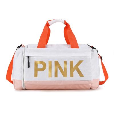 China 2022 Logo Brand Custom ROSE Waterproof Nylon Bag With Shoe Storage Capacity Gym Sport Fitness Travel Tote Duffel Bag for sale