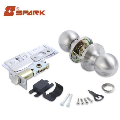 China High Quality Front Satin Stainless Steel Door Knobset Tubular Wood / Iron Entry Door Lock Set for sale