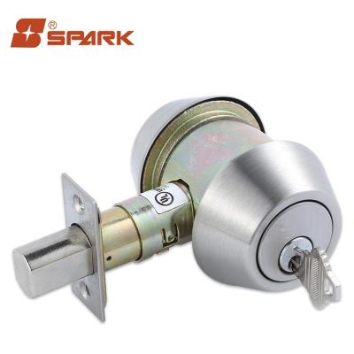 China High Quality Wood / Iron Lockset ANSI Grade1 Satin Chrome Double Cylinder Deadbolt Door Security Home Door for sale