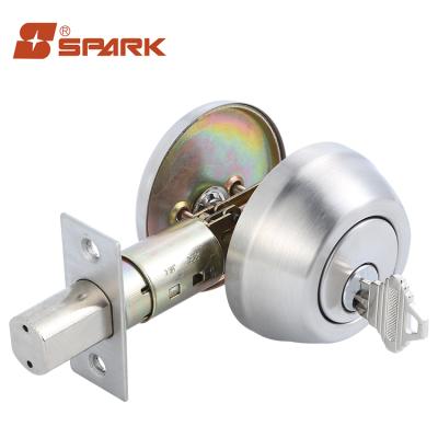 China Wooden / Iron Door Deadbolt Lockset Commercial Stainless Steel Satin Finish Single Door Lock for sale