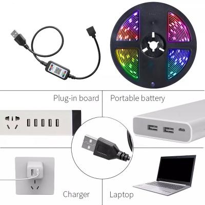 China LANDSCAPE Factory Strip Lights RGB Direct Light Waterproof Led Strip Kit and High Brightness USB 5v SMD 5050 Led Holiday Lighting for sale