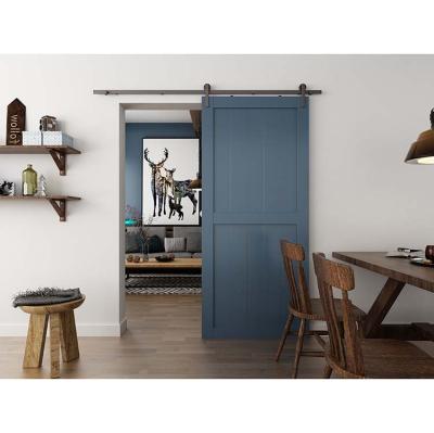 China Modern Customized Size Barn Door Hardware Black Powder Coated Hollow Track for sale