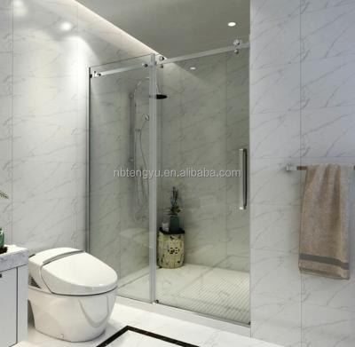 China CE ISO BV modern tempered glass shower tub room frameless glass shower door and hardware for sale