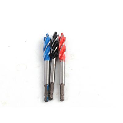 China High Quality High Carbon Steel Woodworking Auger Four Sides 10mm-16mm Orange Four Flute Woodworking Drill Bit for sale