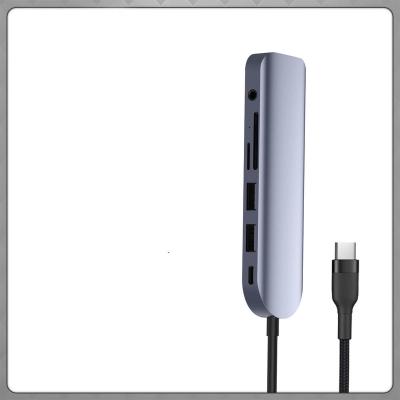 China C001 7 in 1 Multifunctional Adapter Type-C to USB3.0*2+SD/Micro SD+HDM+Audio+PD3.0 HUB Adapter C001 for sale