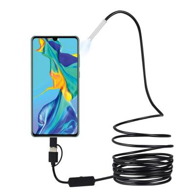 China 2019 Waterproof/Waterproof Upgrade 3.9mm 3 in 1 Waterproof Endoscopy Camera HD Snake Camera with 6 LEDs for Android PC for sale