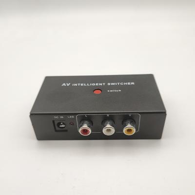 China AV 2 Commercial Port AV Audio And Video 2 RCA In 1 Manual Switcher Auto Switch Junction Box AV Changer for sale