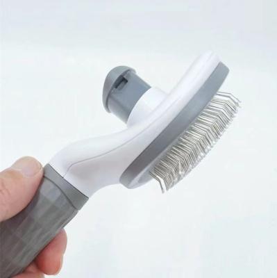 China Viable Product Cat Dog Cleaning Pet Comb, Self Cleaning Grooming Tools Slicker Grooming Furry Hair Dog Pet Brush for sale