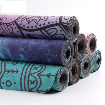 China Fit-Yoga Waterproof Washable Durable Anti-Skid Wholesale High Quality 5mm Deeply Non-Slip Eco-Friendly Exercise Suede Rubber Yoga Mat for sale