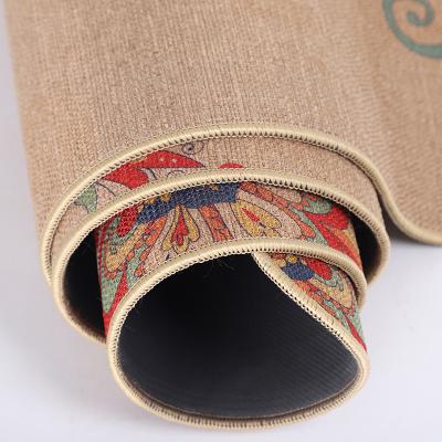 China Anti-Slip Durable Washable Waterproof Natural Rubber Jute Yoga Mat for sale