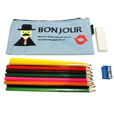 China Schools & Offices Kids Coloring Nonwoven Canvas Pencil Case for sale